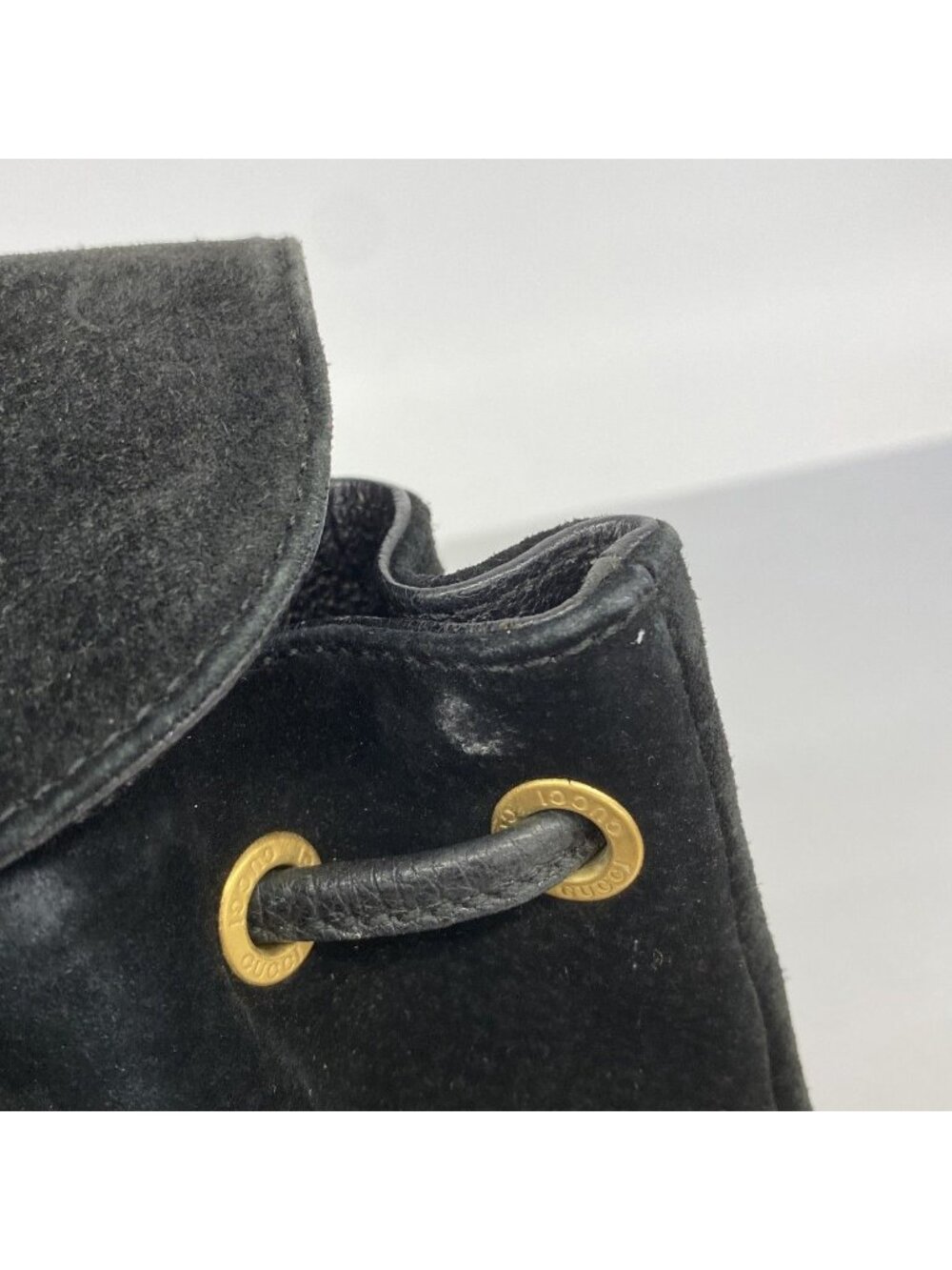Gucci Backpack Suede Black Gold - Picture 6 of 10